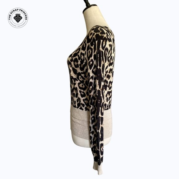 INC International Concepts Leopard Print Lightweight Sweater, Size Small - Picture 2 of 9